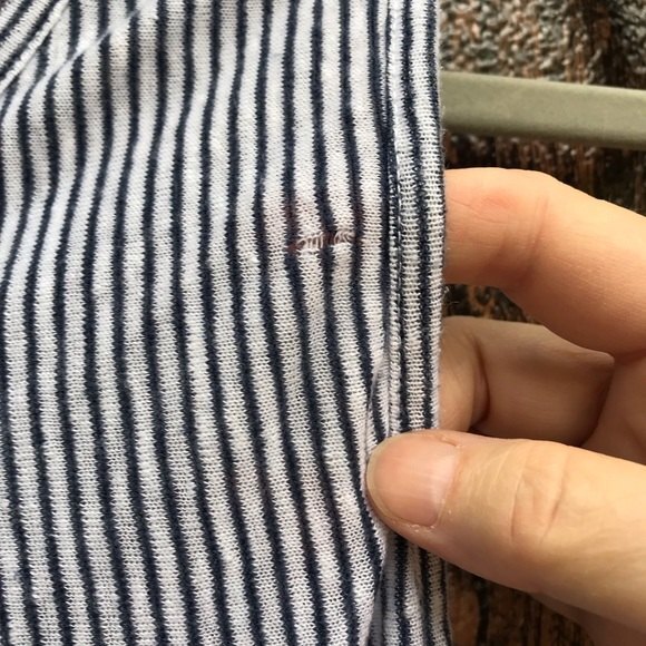 Rachel Zoe Linen Blue & White Stripe Tie Front Sleeveless Top Womens Size Large - Picture 13 of 13